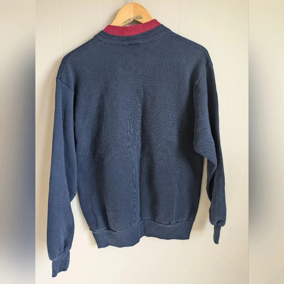 Whim Holiday Sweatshirt Navy size Medium Cats Squirrels Leaves 90s Vintage Grams - Picture 6 of 6